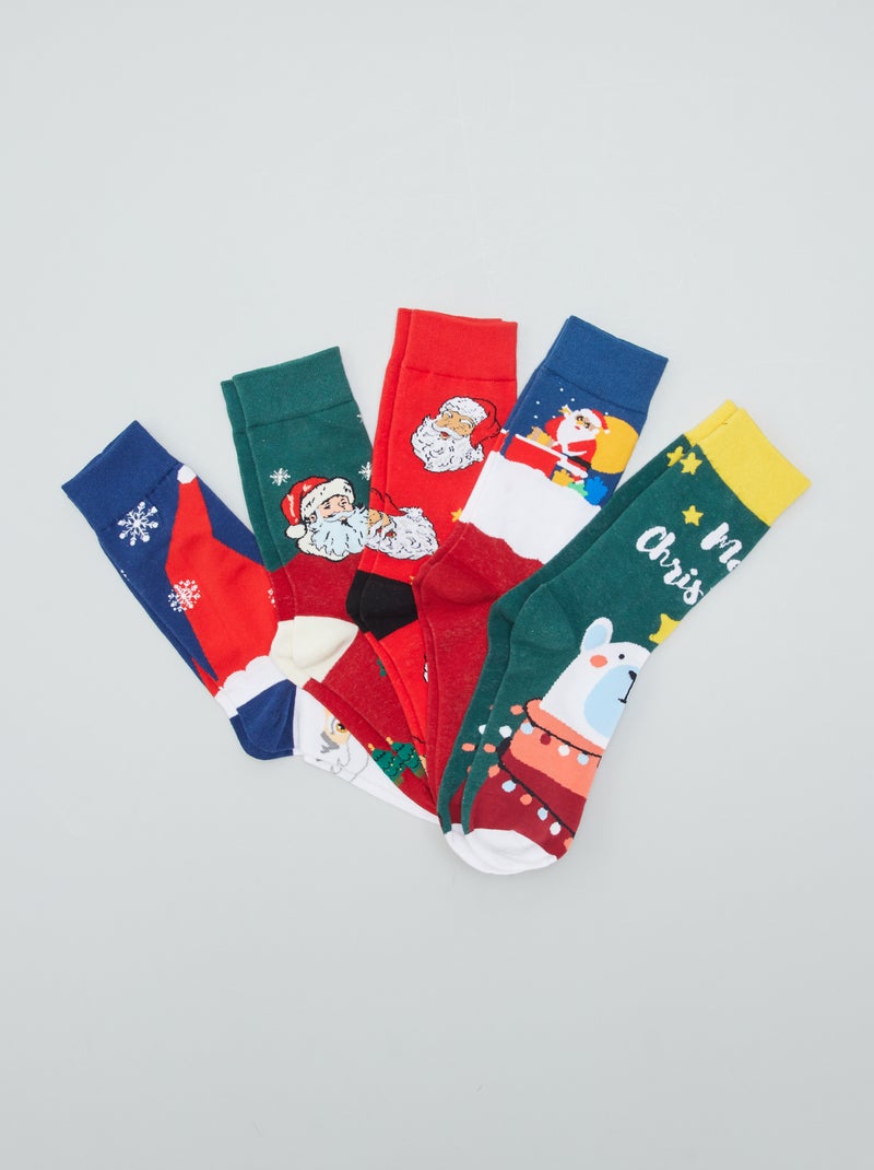 Lot de 5 paires de chaussettes 'noël' Multicolore - Kiabi