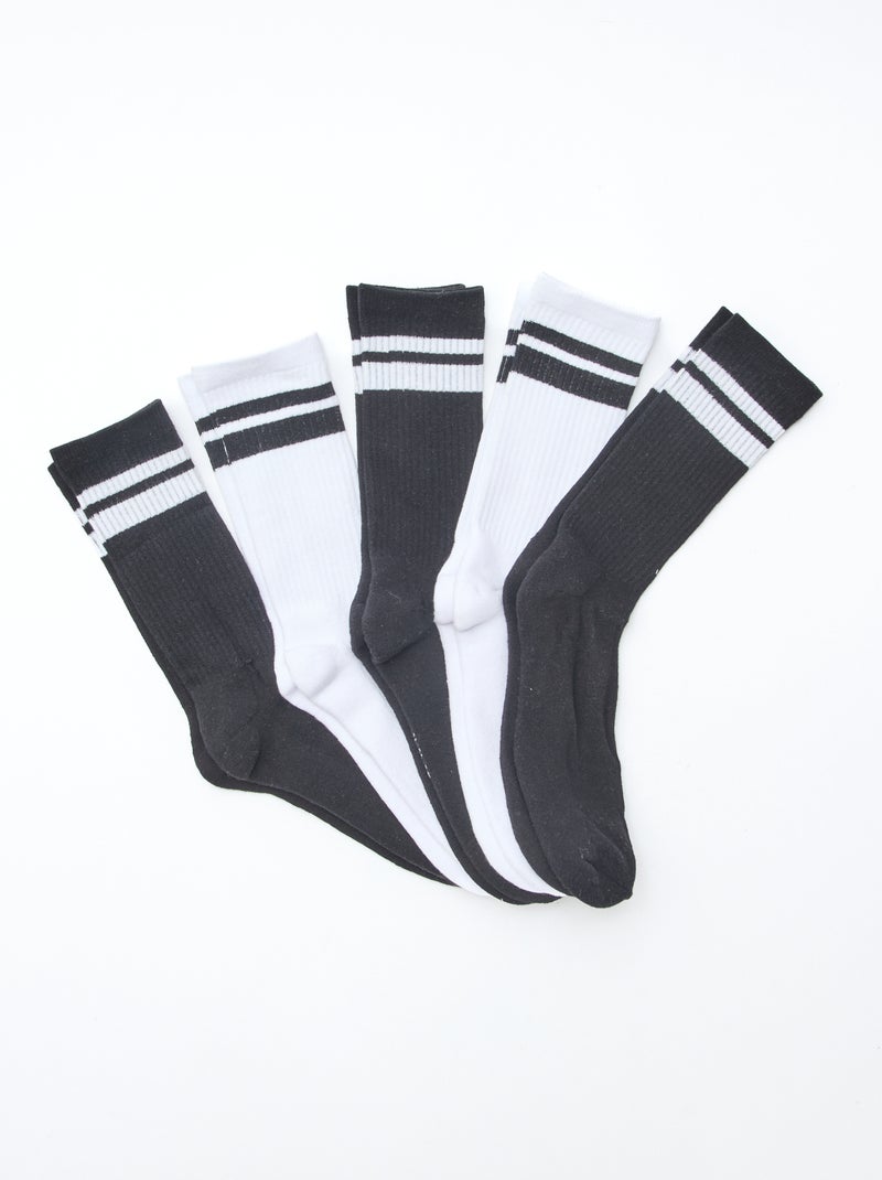 Lot de 5 paires de chaussettes Noir - Kiabi