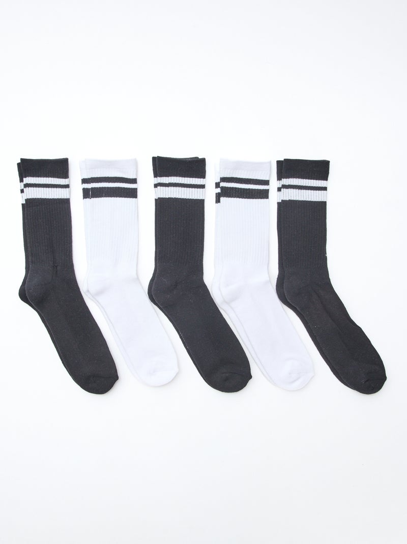 Lot de 5 paires de chaussettes Noir - Kiabi