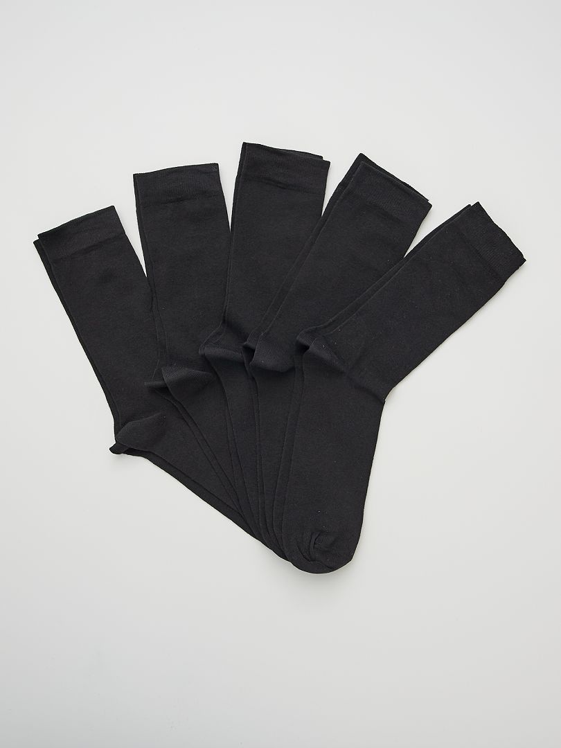 Lot de 5 paires de chaussettes noir - Kiabi