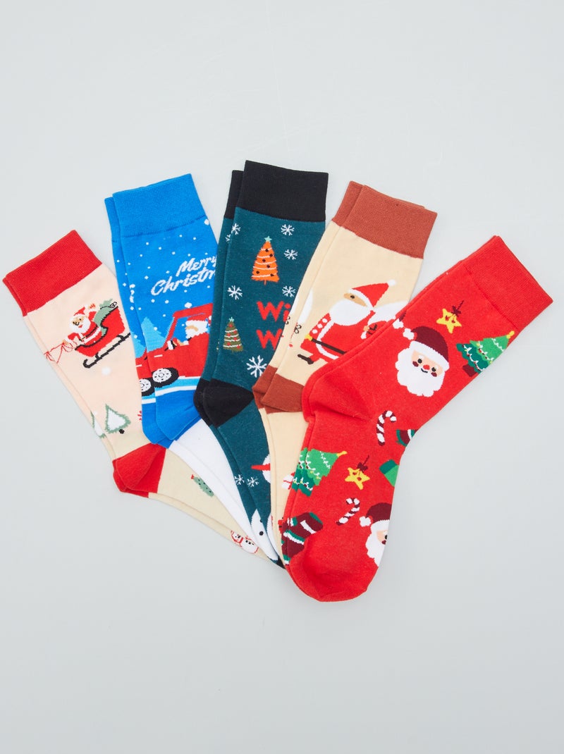 Lot de 5 paires de chaussettes Rouge - Kiabi