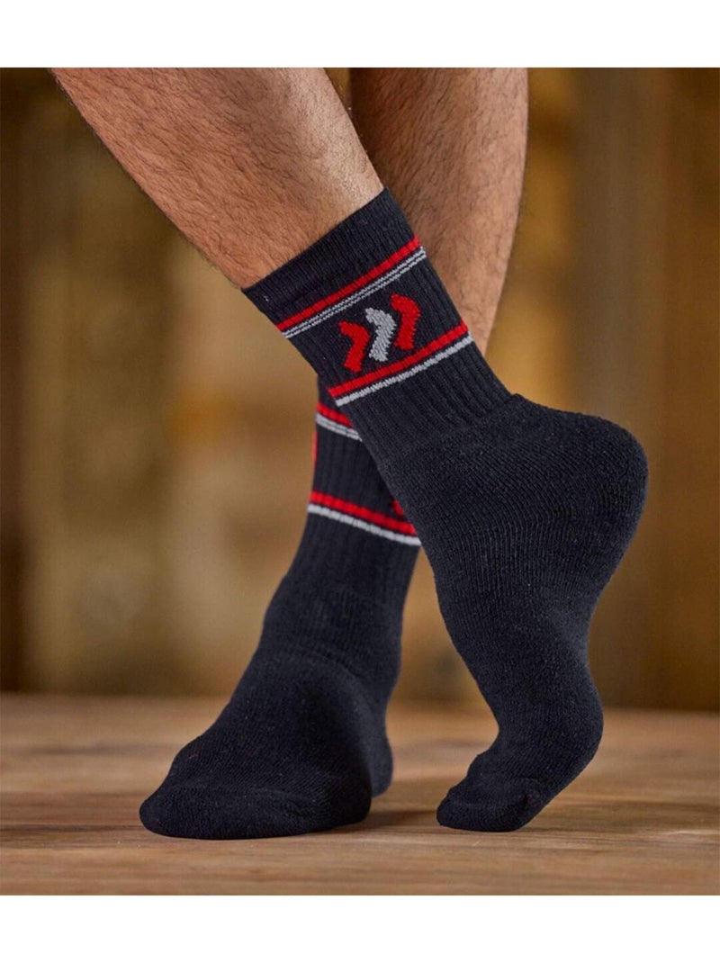 Lot de 5 paires de chaussettes sport   - atlas for men Bleu Blanc Noir Gris - Kiabi