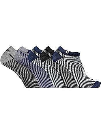 Lot de 5 paires de chaussettes tiges courtes rayées modèle pc 0373 pierre cardin