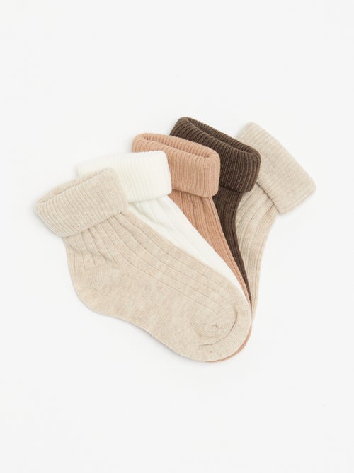 Lot de 5 paires de chaussettes unies - Kiabi