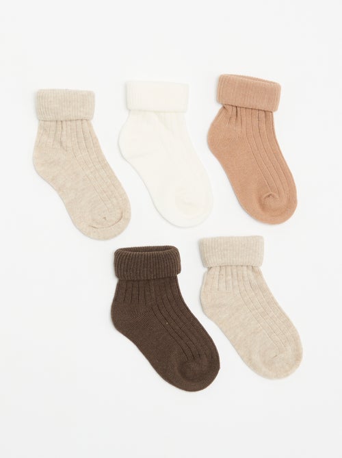 Lot de 5 paires de chaussettes unies - Kiabi