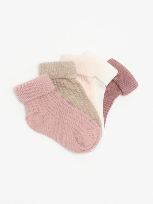 Lot de 5 paires de chaussettes unies - Kiabi
