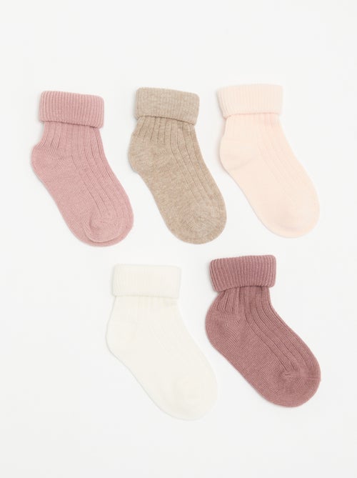 Lot de 5 paires de chaussettes unies - Kiabi