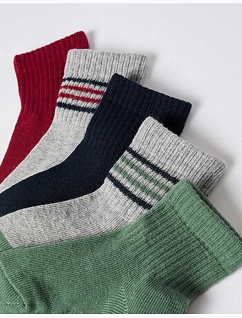 Lot de 5 paires de chaussettes unies/à rayures