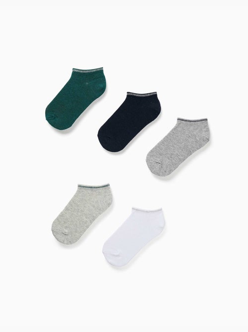 Lot de 5 paires de socquettes à rayures - Kiabi