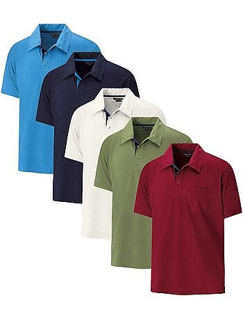 Lot de 5 polos jersey casual - atlas for men