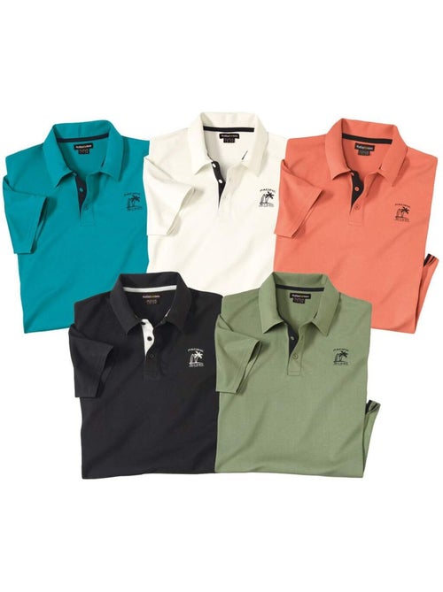Lot de 5 polos pacific island  - atlas for men - Kiabi