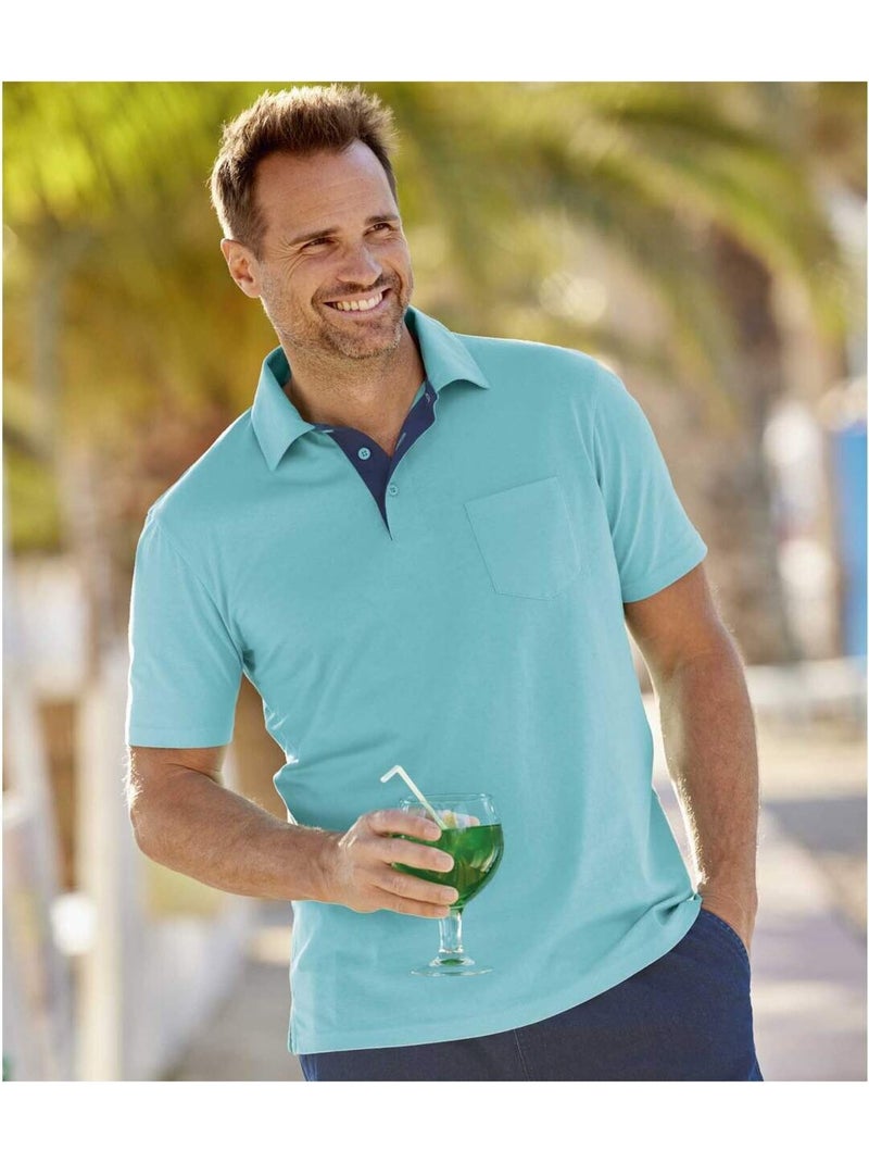 Lot de 5 polos unis summer  - atlas for men Blanc Vert Bleu - Kiabi
