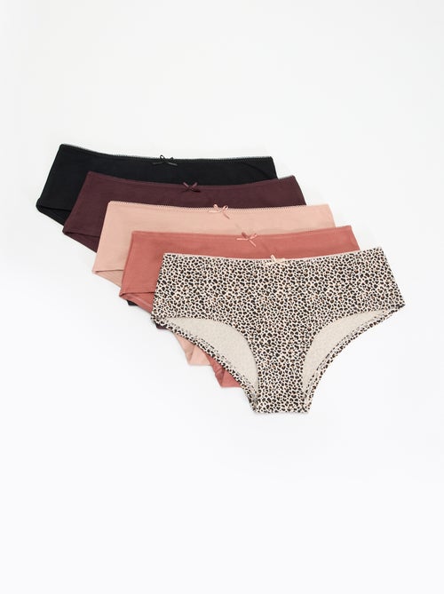 Lot de 5 shorties imprimés - Kiabi