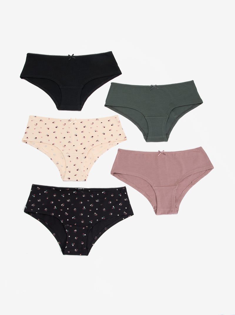 Lot de 5 shorties imprimés Rose - Kiabi