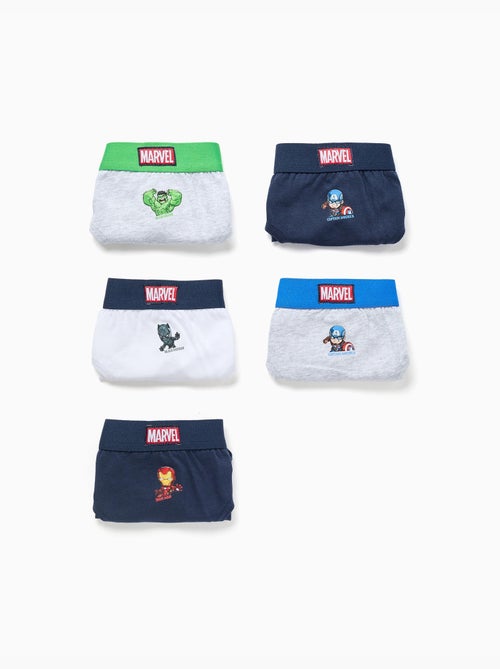 Lot de 5 slips à imprimés Avengers - Kiabi