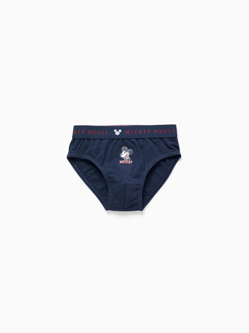 Lot de 5 slips en coton Mickey & Friends Bleu Gris - Kiabi