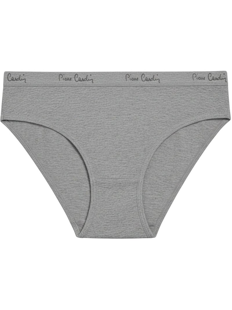 Lot de 5 slips femme  en coton uni ceinture fine 2cm class pierre cardin Beige - Kiabi