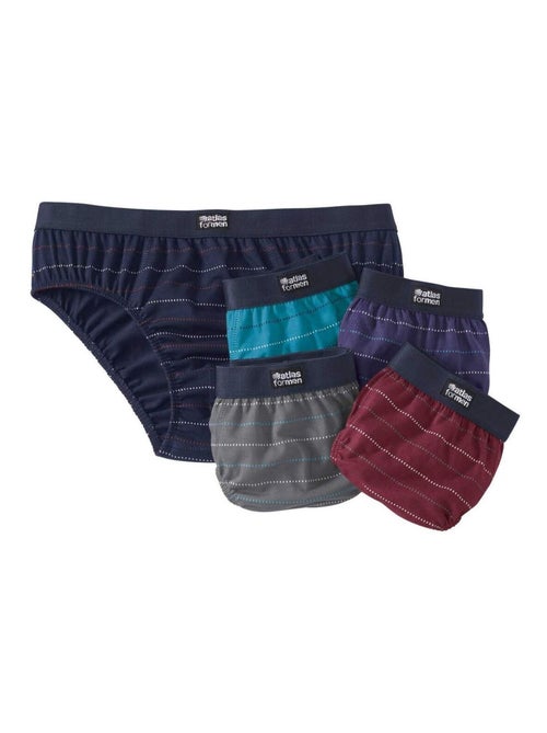 Lot de 5 Slips Jersey Coton Rayés - ATLAS FOR MEN - Kiabi Lot de 5 Slips Jersey Coton Rayés - ATLAS FOR MEN - Kiabi