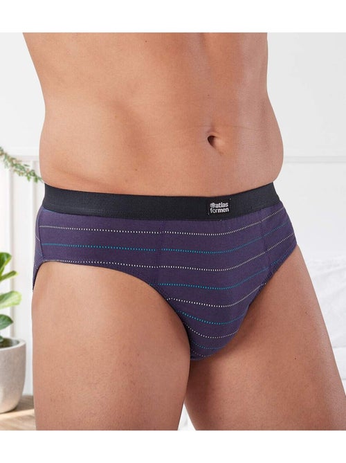 Lot de 5 Slips Jersey Coton Rayés - ATLAS FOR MEN - Kiabi Lot de 5 Slips Jersey Coton Rayés - ATLAS FOR MEN - Kiabi