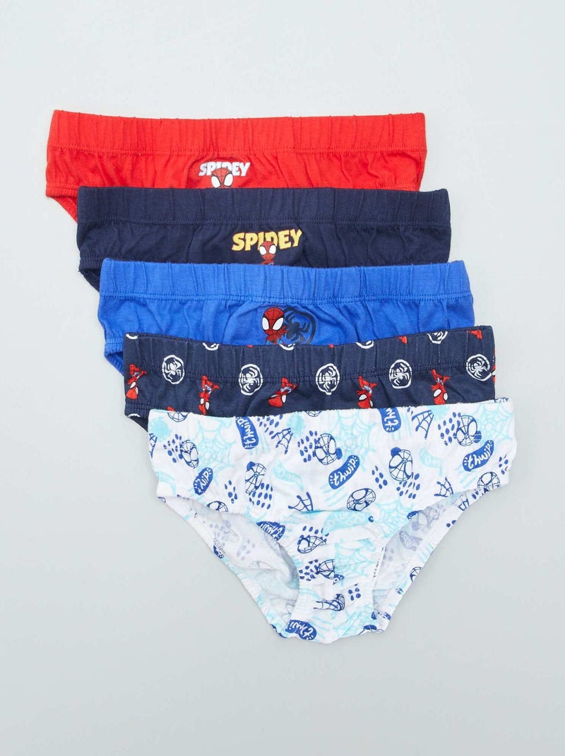 Lot de 5 slips 'Spiderman' Noir/rouge/blanc - Kiabi