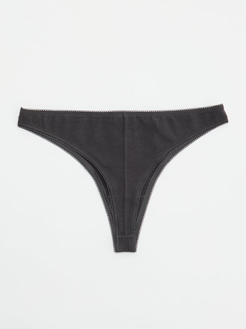 Lot de 5 tangas en coton - Kiabi