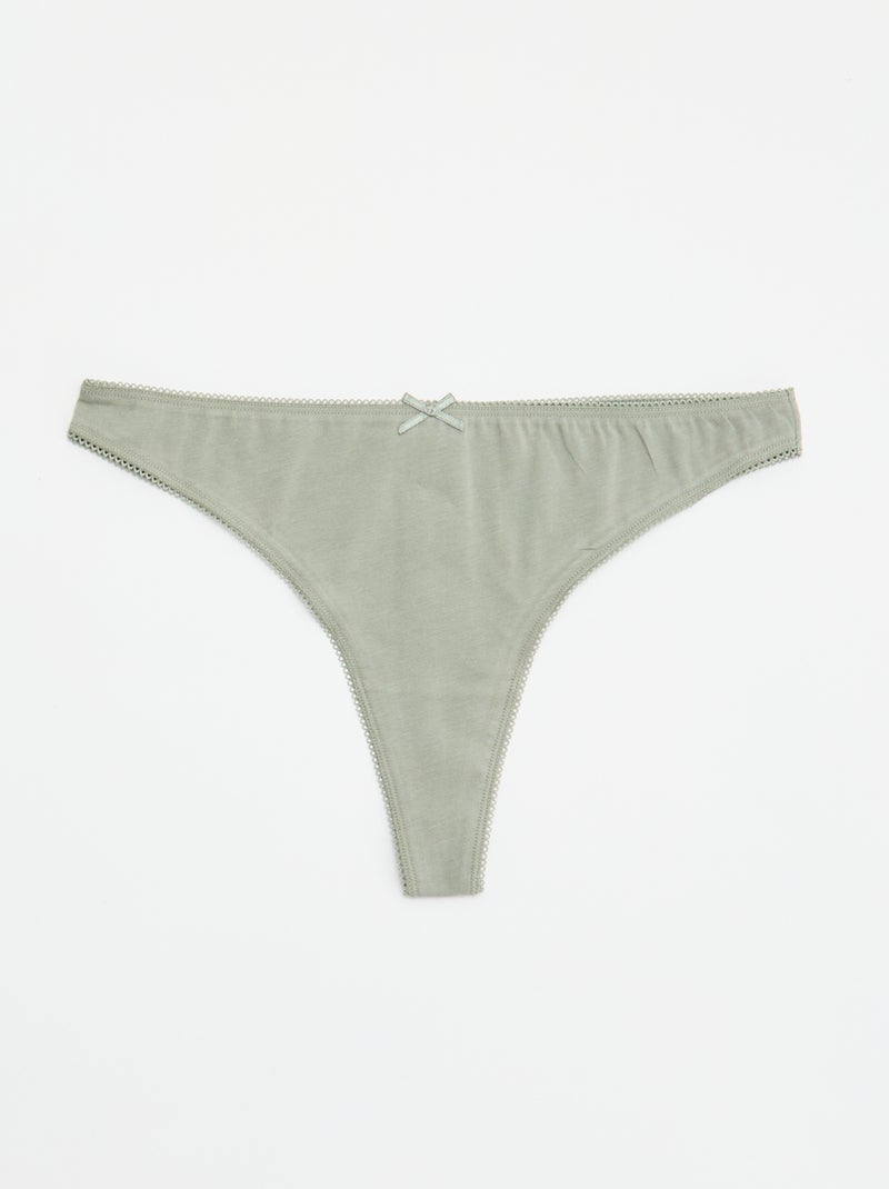 Lot de 5 tangas en coton Bleu - Kiabi