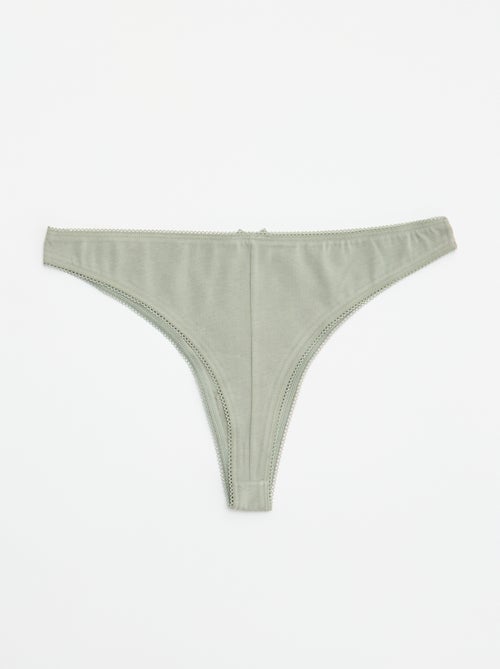 Lot de 5 tangas en coton - Kiabi