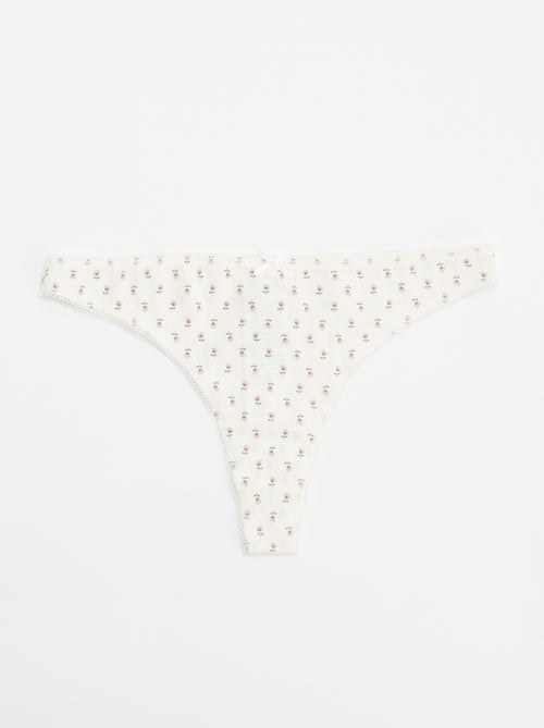 Lot de 5 tangas en coton - Kiabi