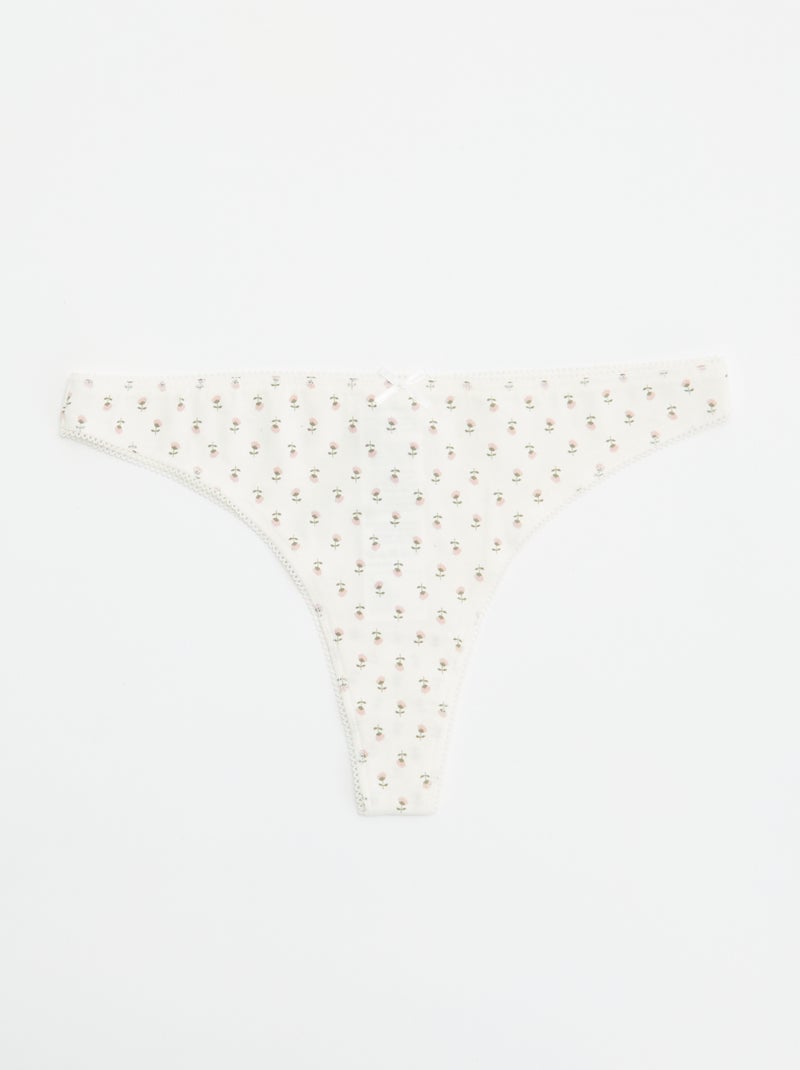 Lot de 5 tangas en coton Bleu - Kiabi