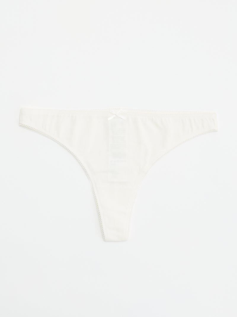 Lot de 5 tangas en coton Bleu - Kiabi