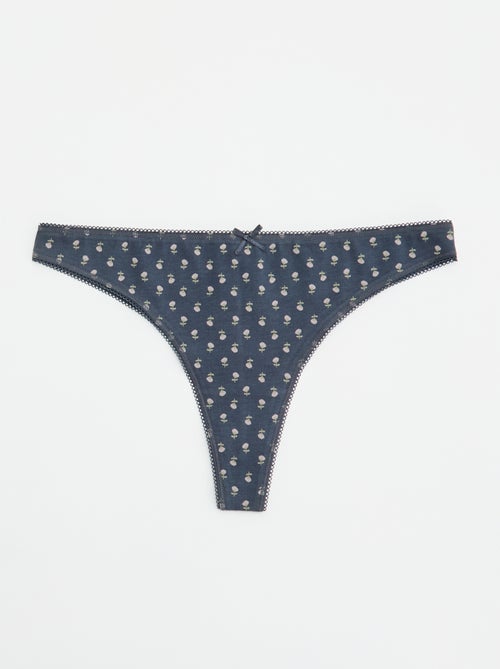 Lot de 5 tangas en coton - Kiabi