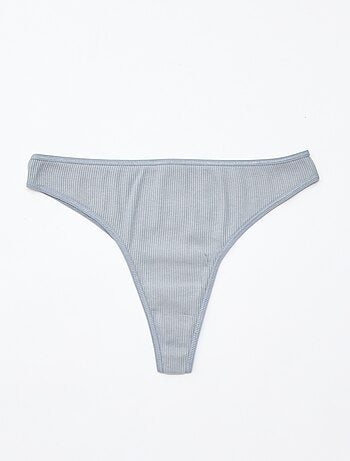 Lot de 5 tangas en maille côtelée