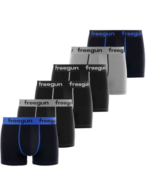 Lot de 6 boxers coton homme uni freegun - Kiabi
