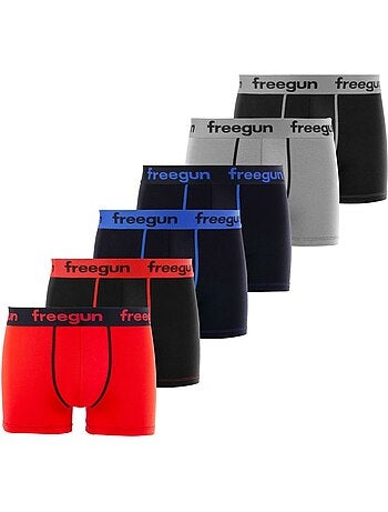 Lot de 6 boxers garçon en coton freegun