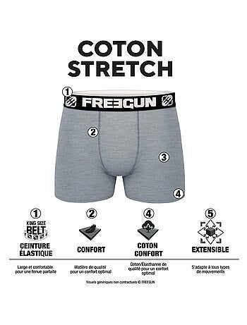 Lot de 6 boxers garçon en coton freegun