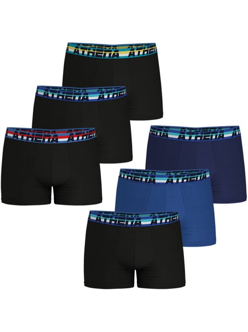 Lot de 6 boxers homme 720 stretch athena - Kiabi Lot de 6 boxers homme 720 stretch athena - Kiabi