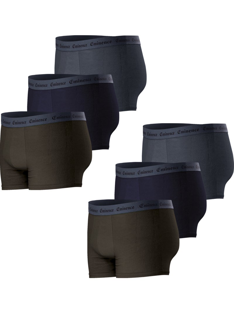 Lot de 6 boxers homme allure eminence Bleu Vert Gris - Kiabi