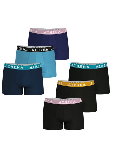 Lot de 6 boxers homme easy color athena - Kiabi Lot de 6 boxers homme easy color athena - Kiabi