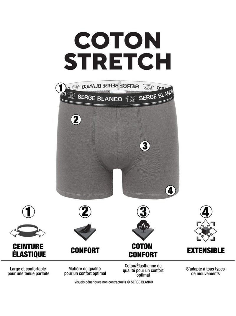 Lot de 6 boxers homme en coton casual serge blanco Vert kaki - Kiabi