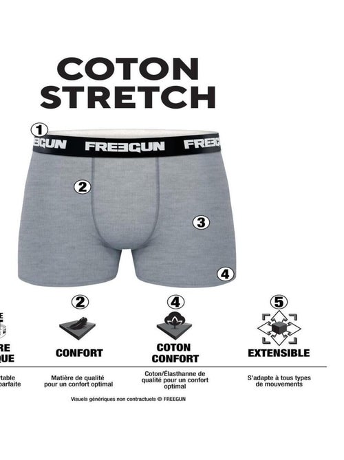 Lot de 6 boxers homme en coton freegun - Kiabi Lot de 6 boxers homme en coton freegun - Kiabi