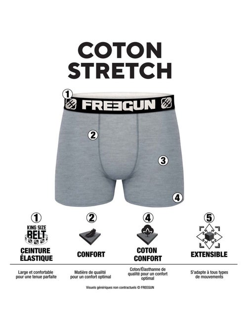 Lot de 6 boxers homme en coton frgn line et class freegun - Kiabi