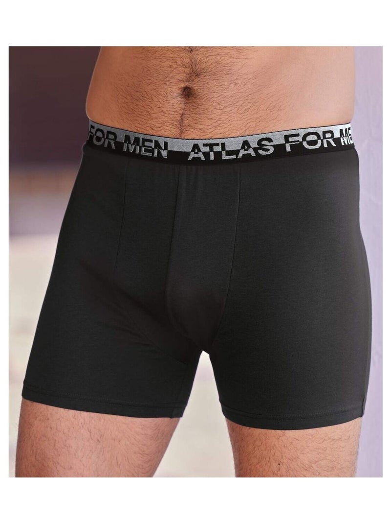 Lot de 6 Boxers Stretch Unis Atlas For Men   - ATLAS FOR MEN Gris Noir - Kiabi