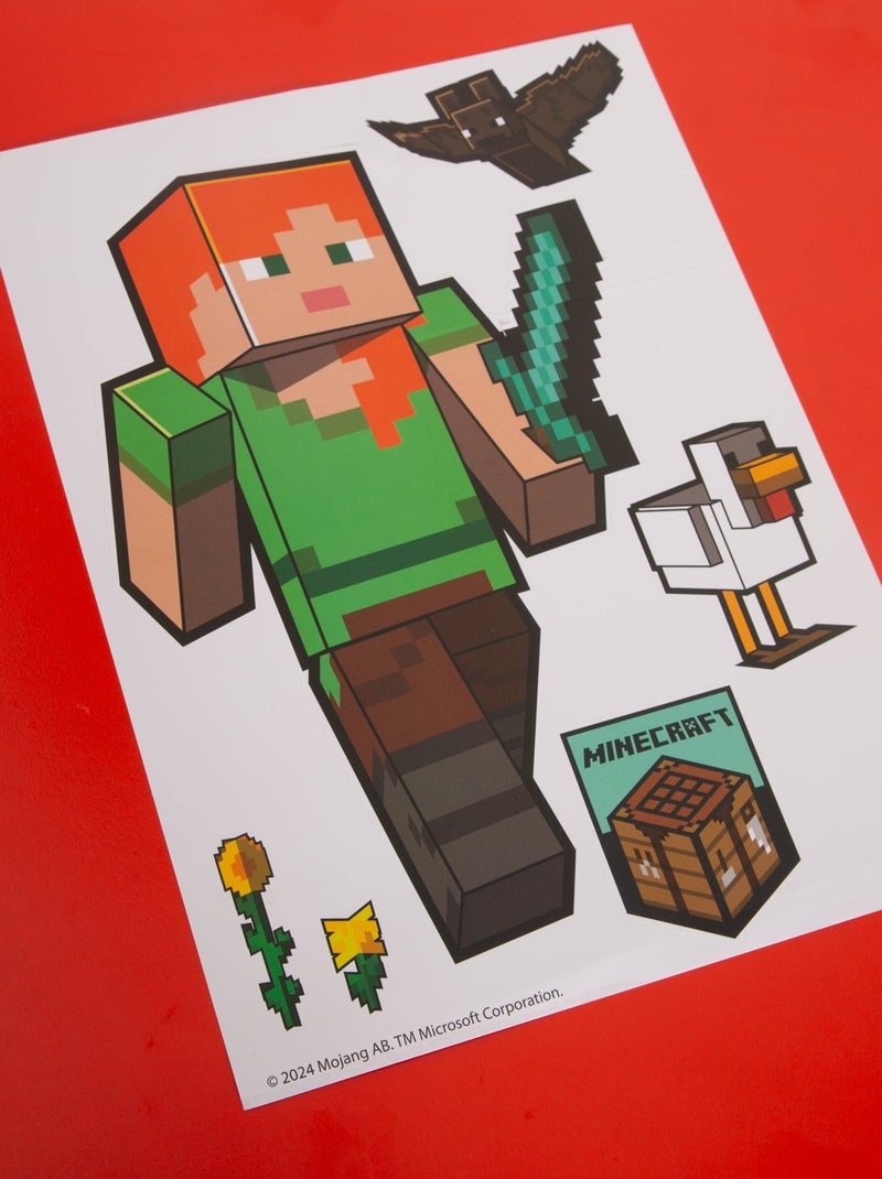 Lot de 6 feuilles d'autocollants muraux faciles à retirer Minecraft ROBA Multicolore - Kiabi