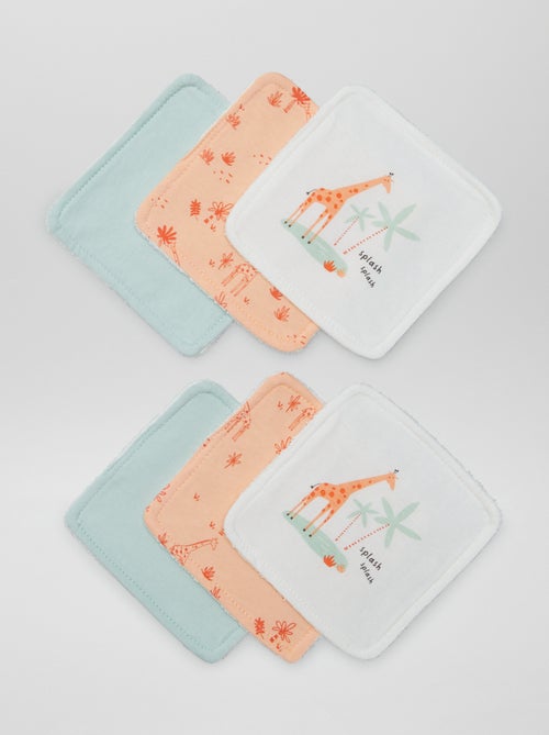 Lot de 6 lingettes en coton - Kiabi