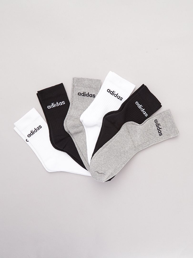 Lot de 6 paires chaussettes 'adidas' noir/gris/blanc - Kiabi