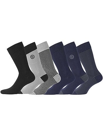 Lot de 6 paires de chaussettes de ville coton homme serge blanco