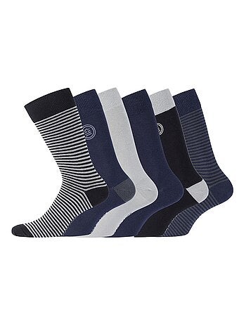 Lot de 6 paires de chaussettes de ville coton homme serge blanco