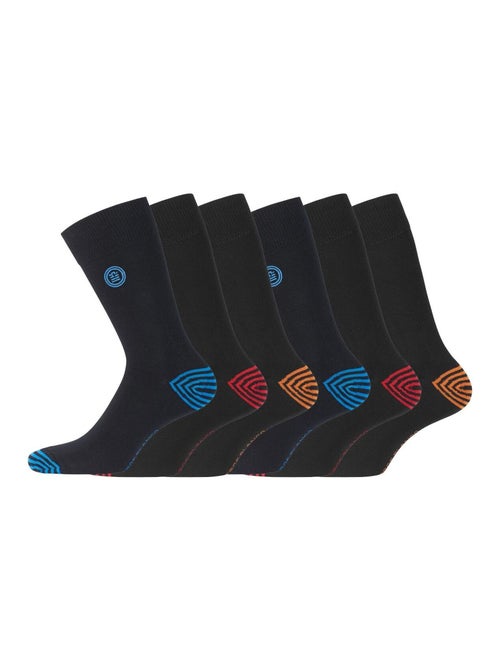 Lot de 6 paires de chaussettes de ville coton homme serge blanco - Kiabi