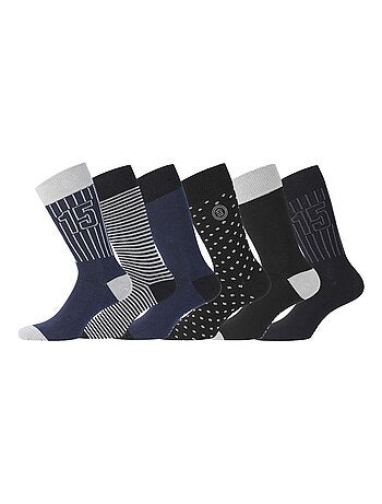 Lot de 6 paires de chaussettes de ville coton homme serge blanco