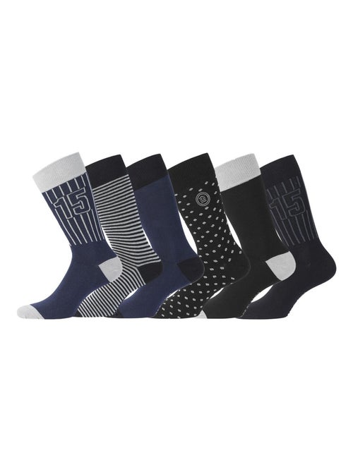 Lot de 6 paires de chaussettes de ville coton homme serge blanco - Kiabi Lot de 6 paires de chaussettes de ville coton homme serge blanco - Kiabi